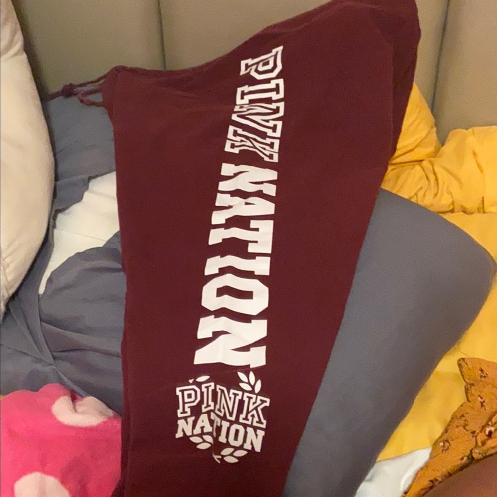 PINK sweats burgundy